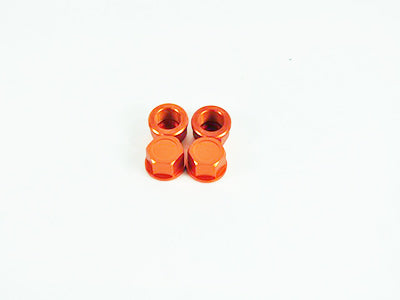 050031 Radmutter geschlossen Aluminum Orange 4 Stück