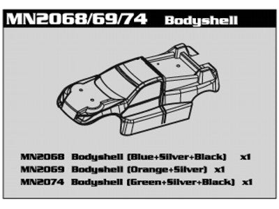 Body Shell BD8T, BD8max Orange, Silver, Black
