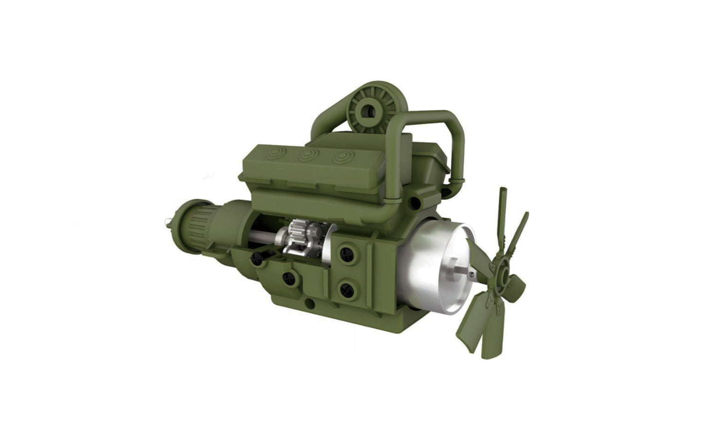 Motorblock Complete montiert For 8x8 Truck Green