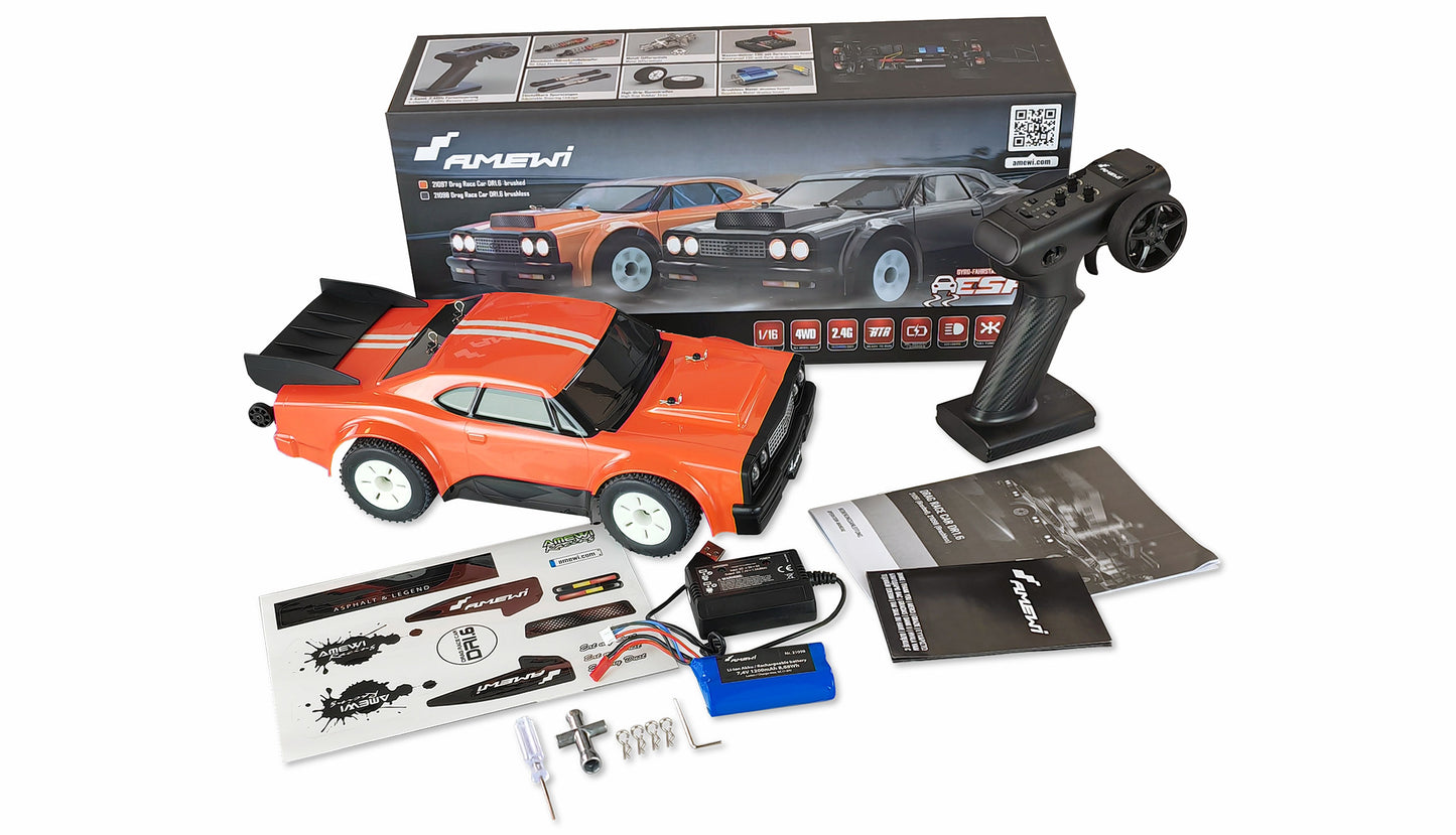 DR1.6 Drag Racer Brushed 4WD 1:16 RTR Orange