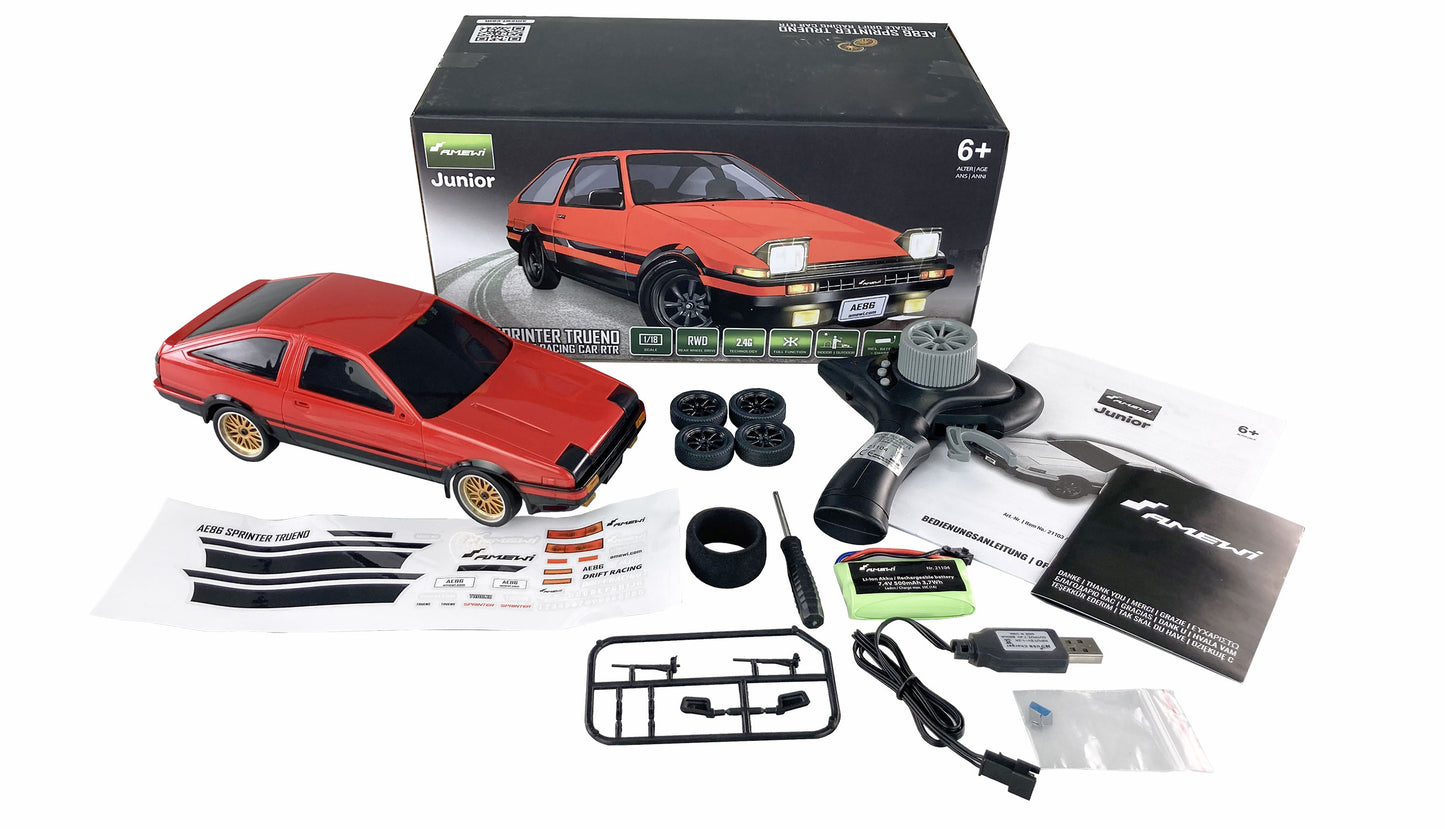 AE86 Sprinter Trueno Scale Drift Racing Car 1:18 RTR Red