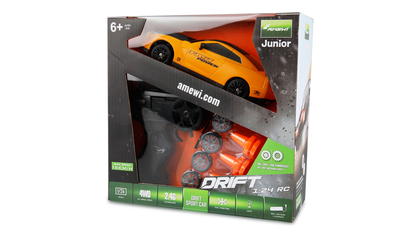 Drift Sport Car 4WD 1:24 RTR Yellow