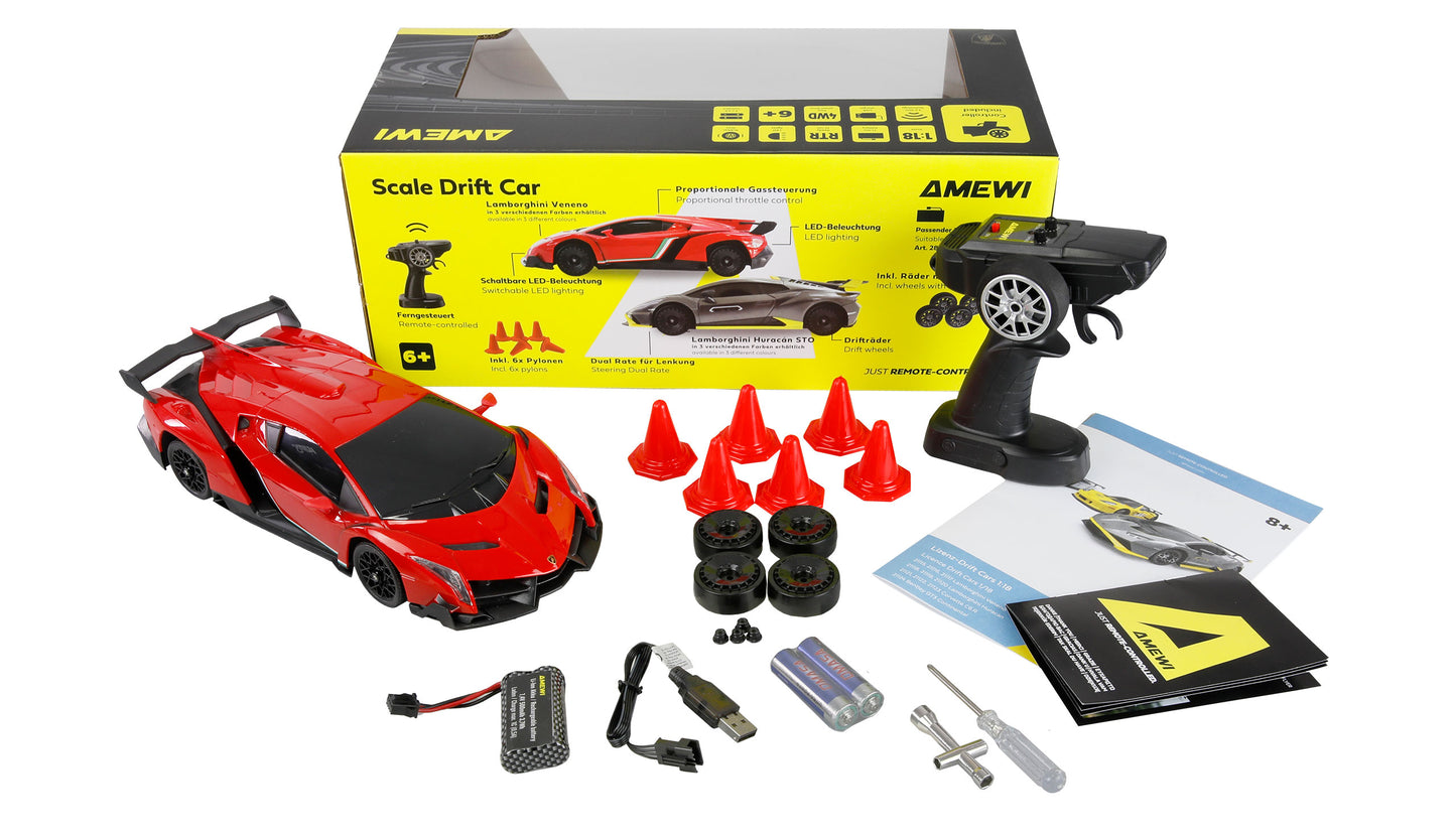 Lamborghini Veneno Drift Car 1:18 RTR Red