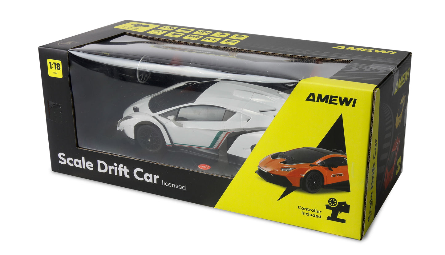 Lamborghini Veneno Drift Car 1:18 RTR White