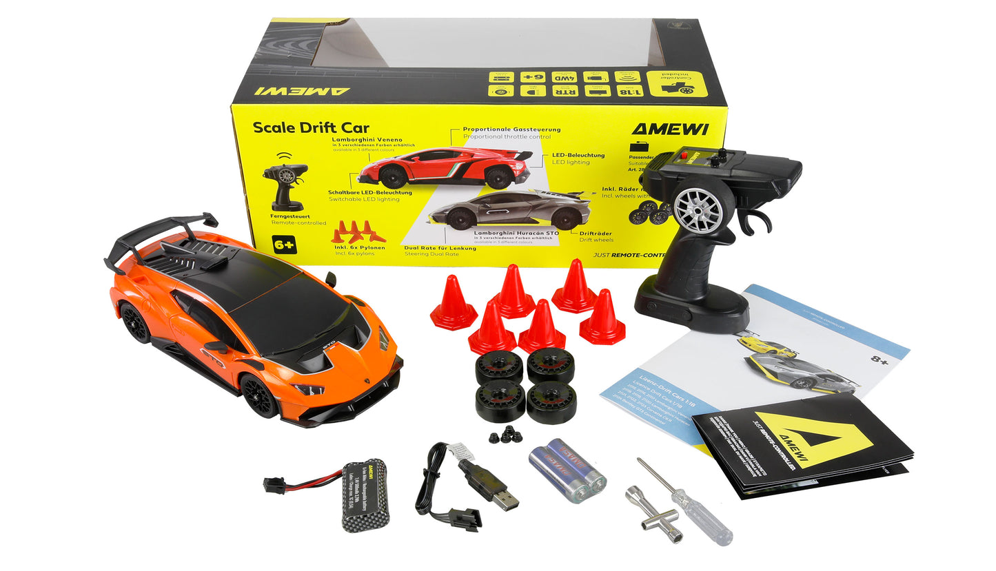 Lamborghini Huracan STO Drift Car 1:18 RTR Orange