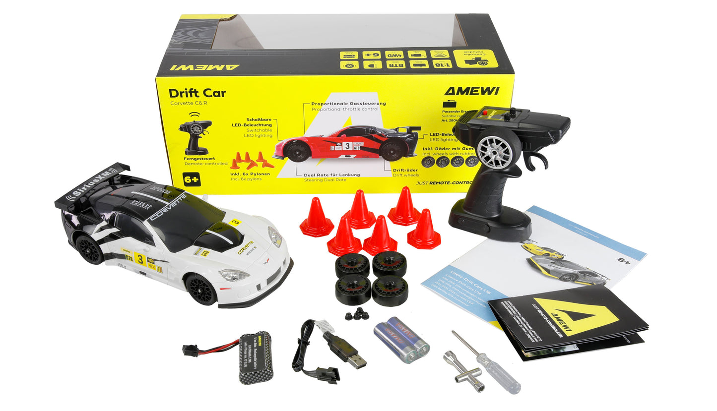 Corvette C6.R Drift Car 1:18 RTR White