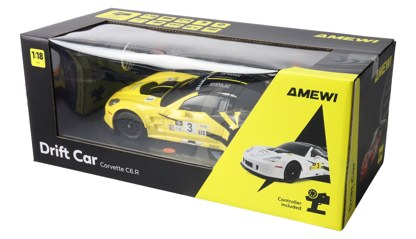 Corvette C6.R Drift Car 1:18 RTR Yellow