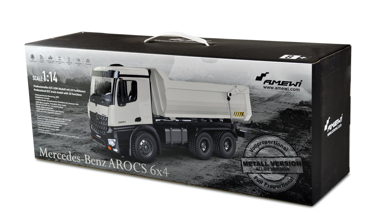 Mercedes-Benz Arocs Truck Kipper PRO Metal V2 RTR White