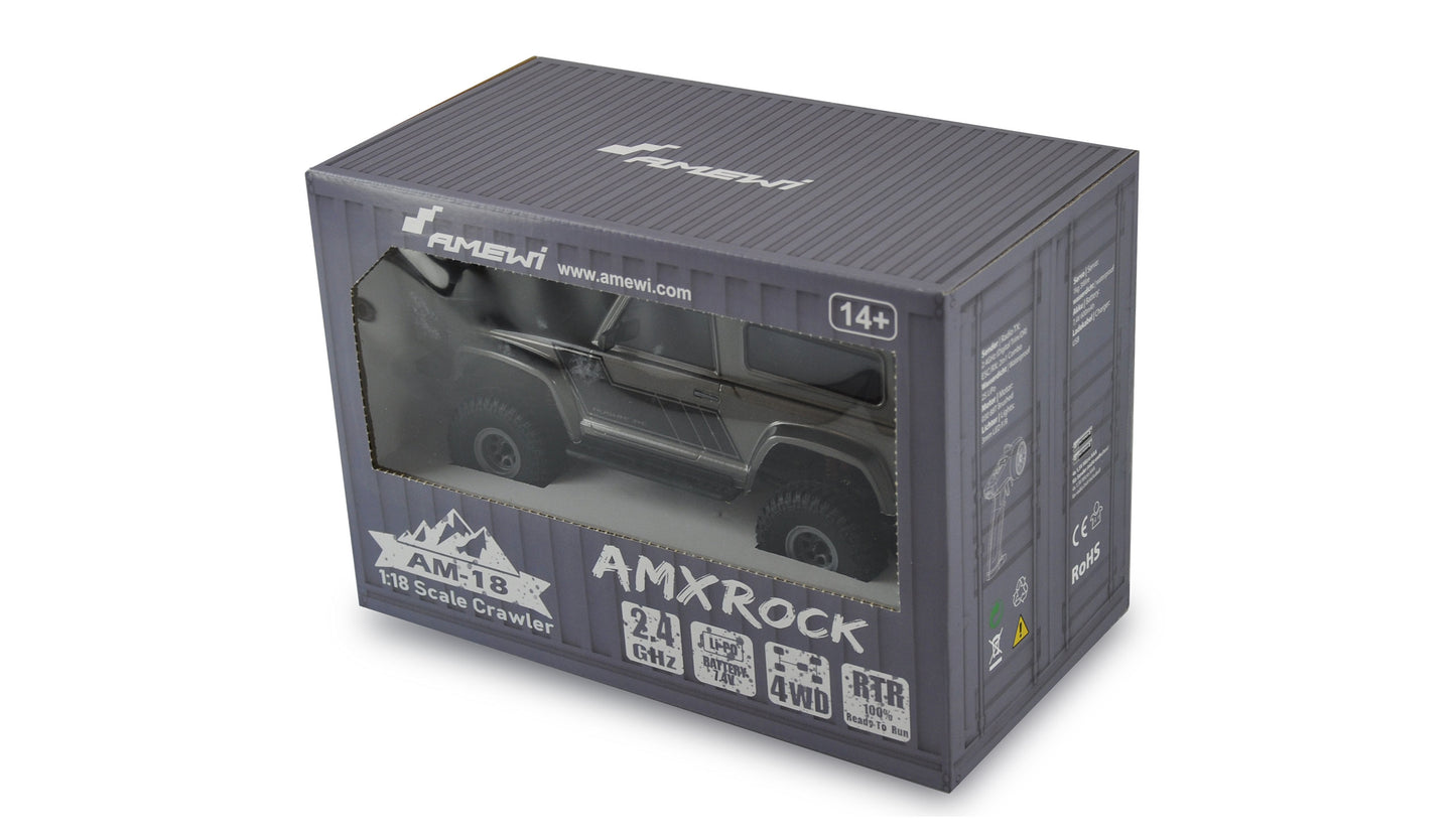 AMXRock AM18 Scale Crawler Off-Road Vehicle 1:18 RTR Gray