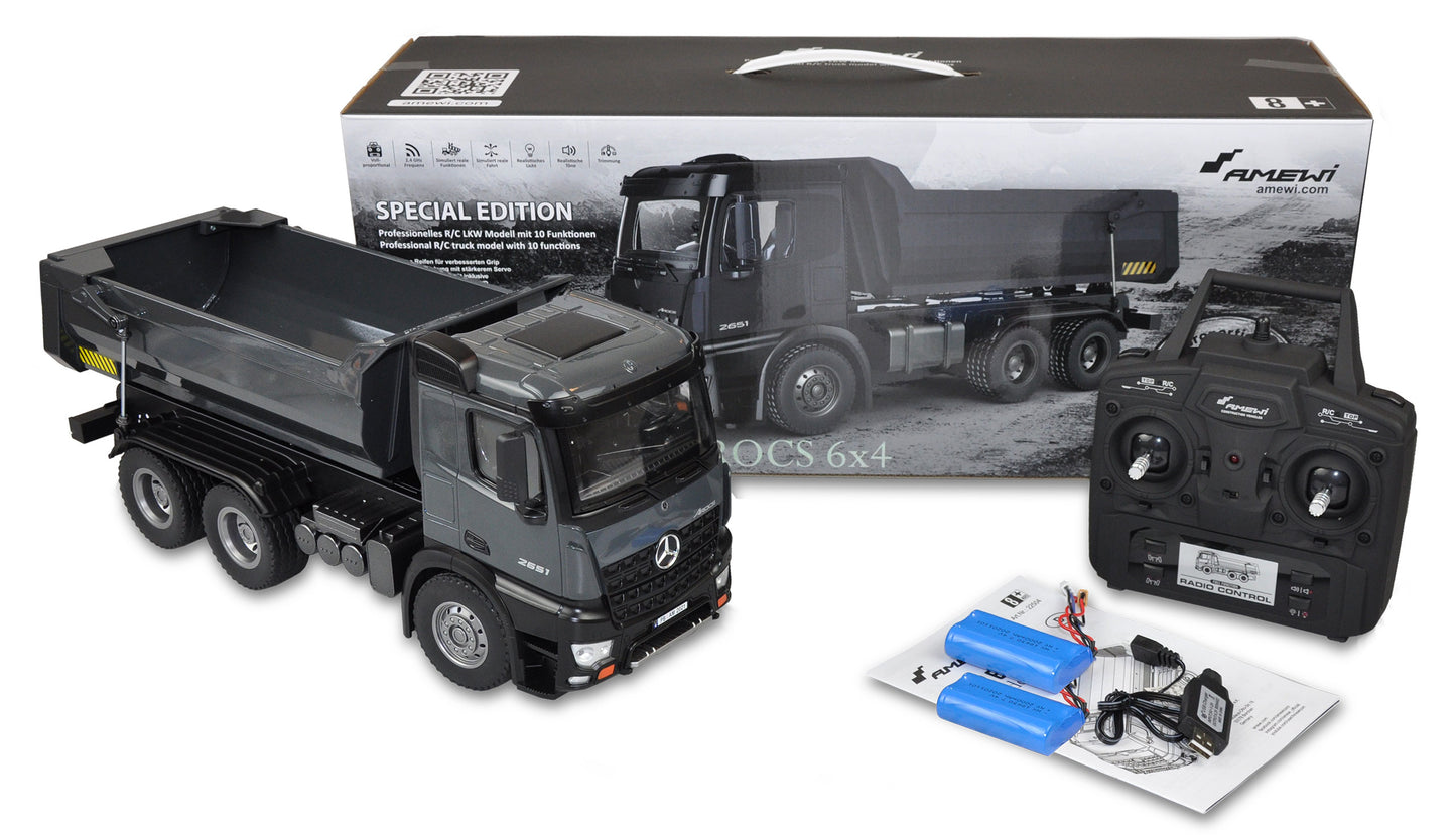 Mercedes-Benz Arocs Truck Kipper PRO Metal V2 RTR Gray