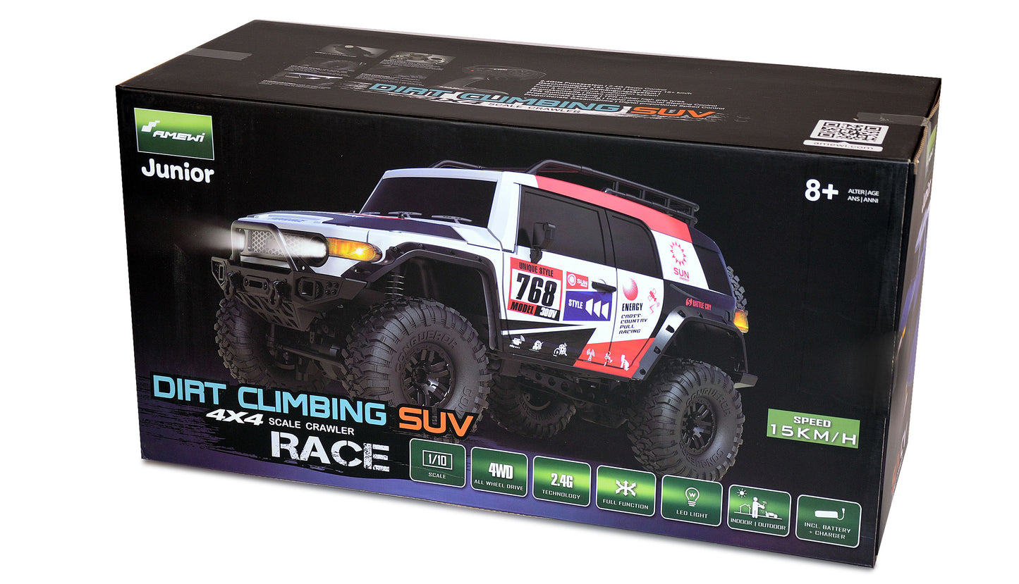 Dirt Climbing SUV Race Crawler 4WD 1:10 RTR White/Red
