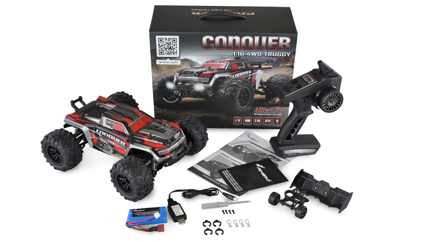 Conquer Race Truggy Brushed 4WD 1:16 RTR Red