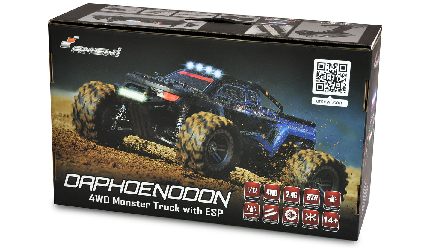 Daphoenodon Monstertruck 4WD 1:12 With Gyro RTR, Blue