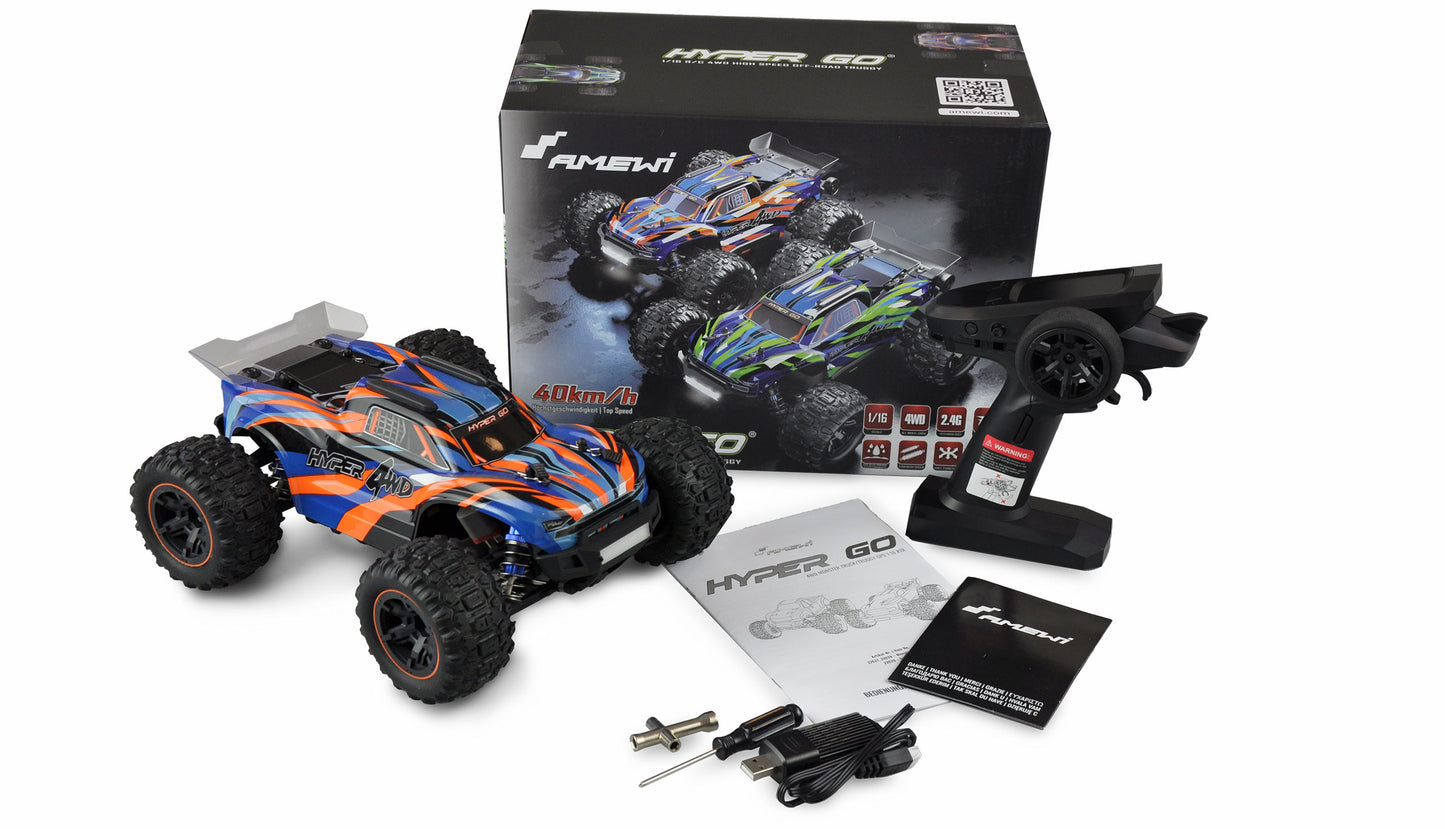 Hyper GO Truggy Brushed 4WD 1:16 RTR Blue/Orange