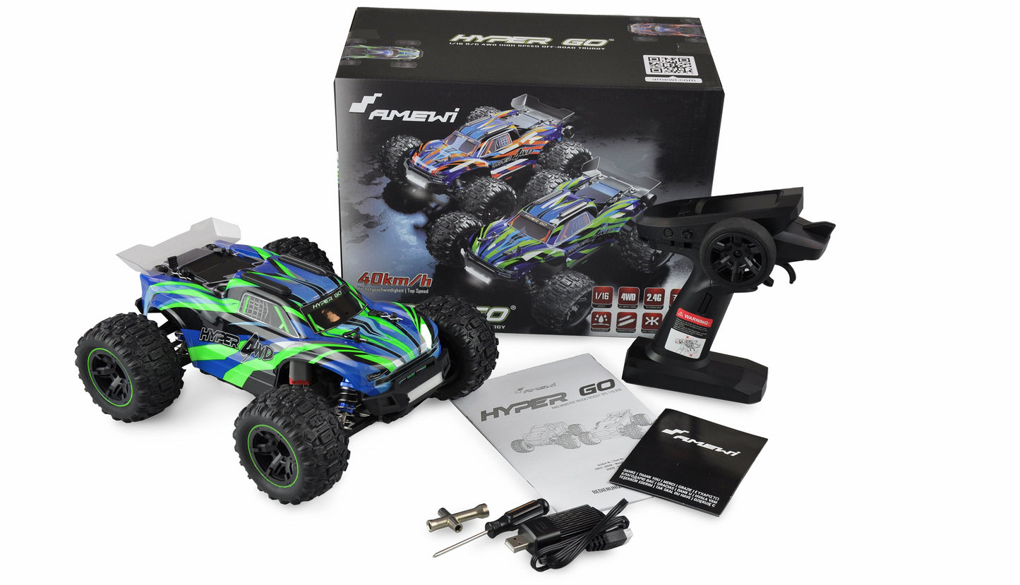Hyper GO Truggy Brushed 4WD 1:16 RTR Blue/Green