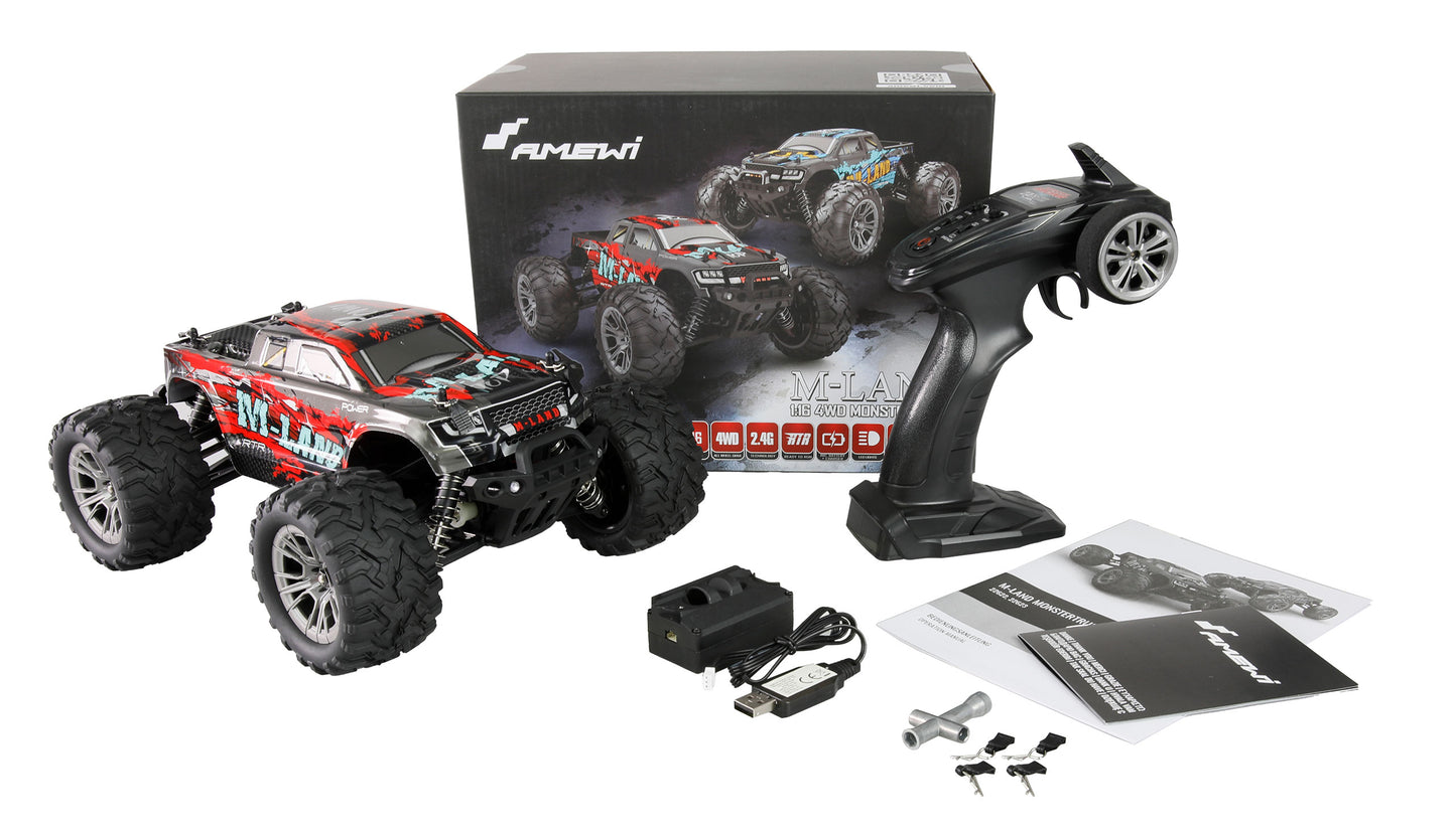 M-Land Monstertruck 48km/h 4WD 1:16 RTR Red