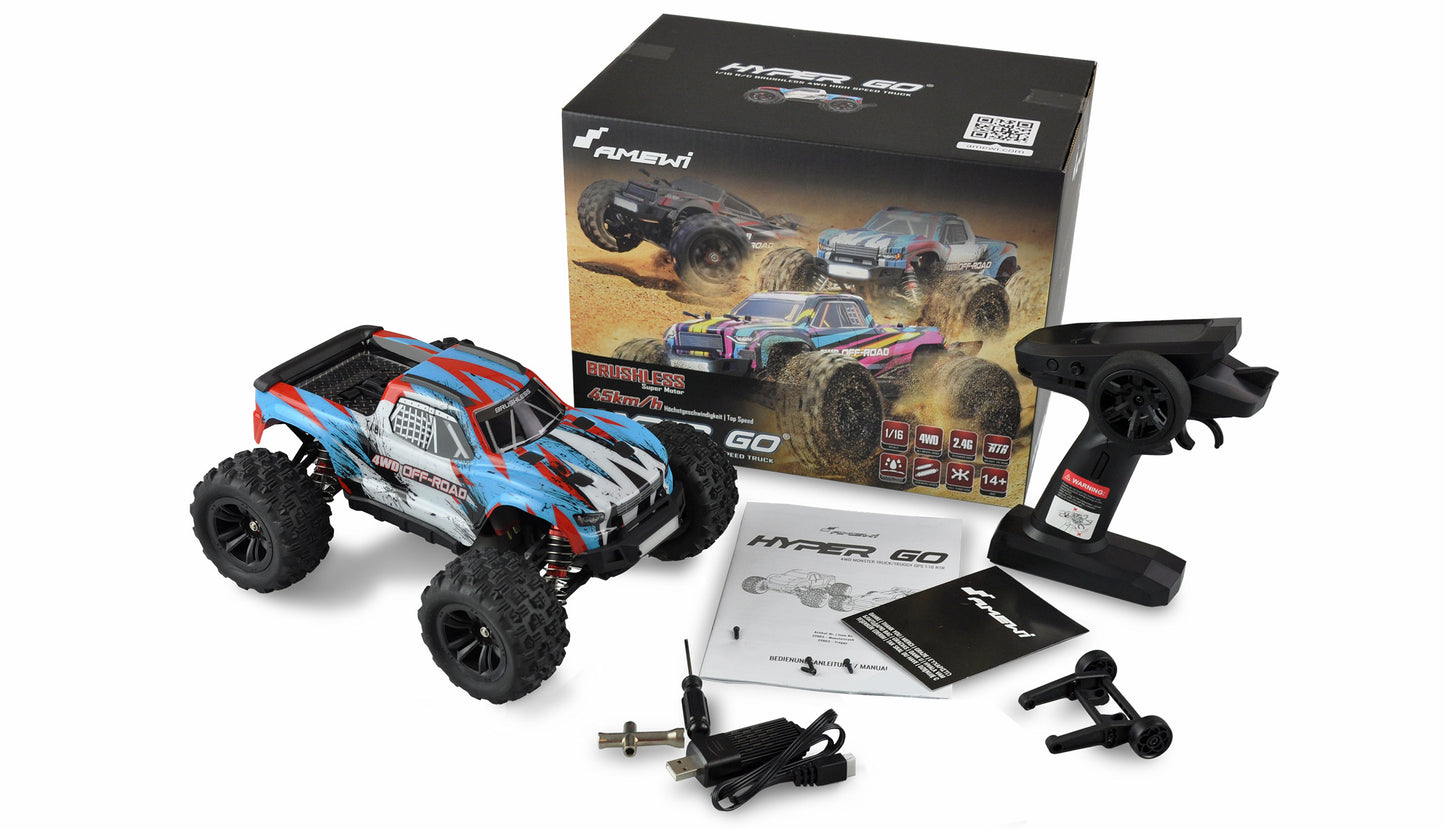 Hyper GO Monstertruck Brushless 4WD 1:16 RTR Blue/White
