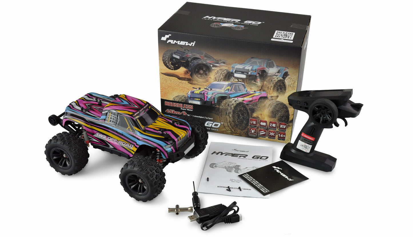 Hyper GO Monstertruck Brushless 4WD 1:16 RTR Blue/Red