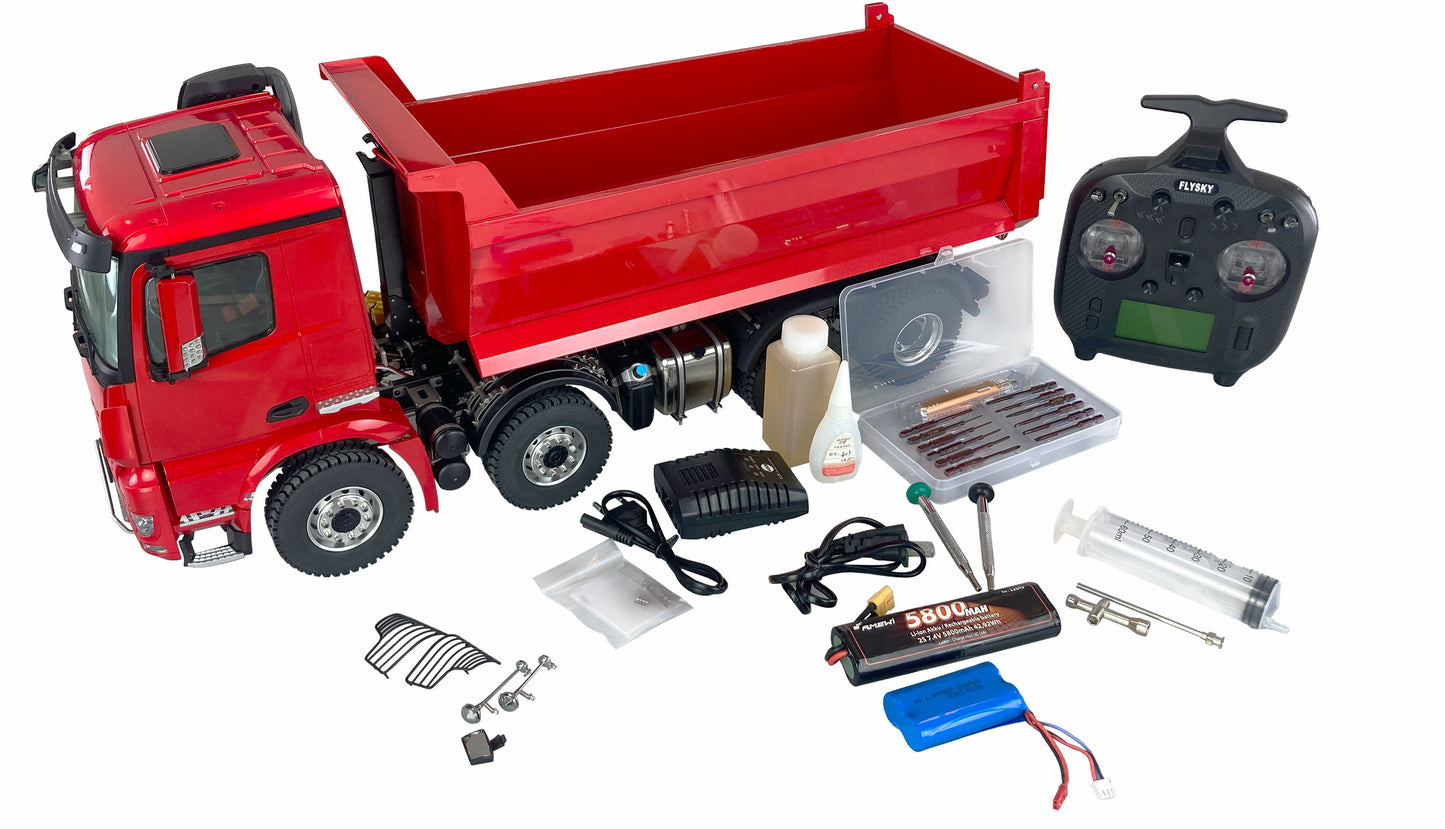 Mercedes-Benz Arocs Hydraulik Abrollkipper Pro 8x8 1:14 RTR Red