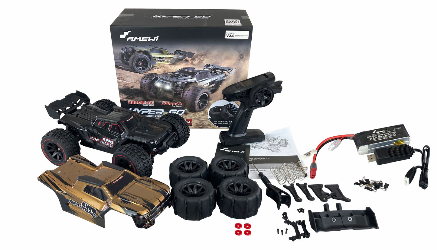 Hyper GO Truggy Brushless 4WD 1:14 RTR Black