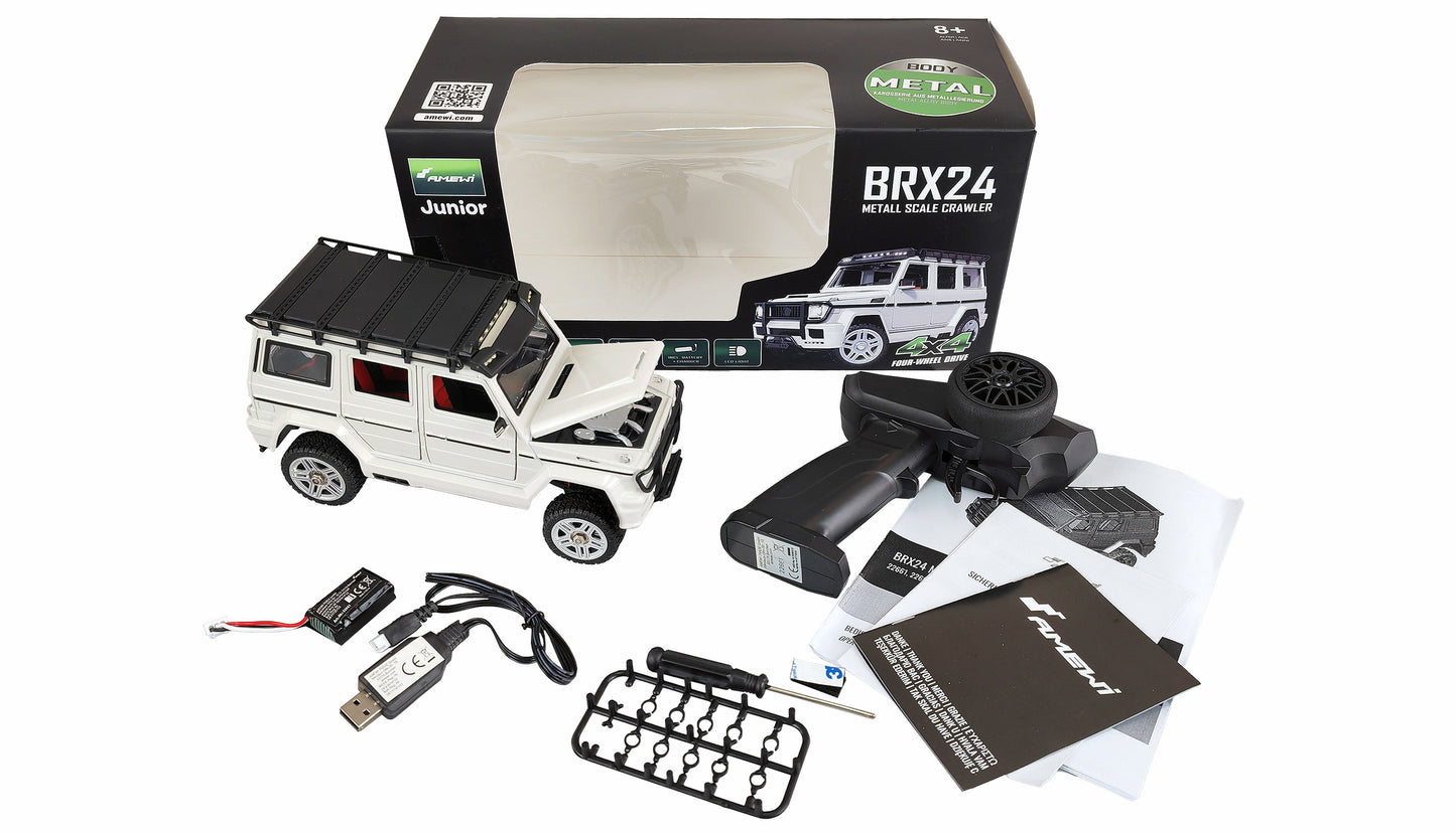 BRX24 Metal Scale Crawler 4WD 1:24 RTR White