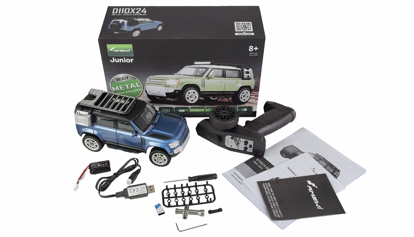 D110X24 Metal Scale Crawler 4WD 1:24 RTR Blue