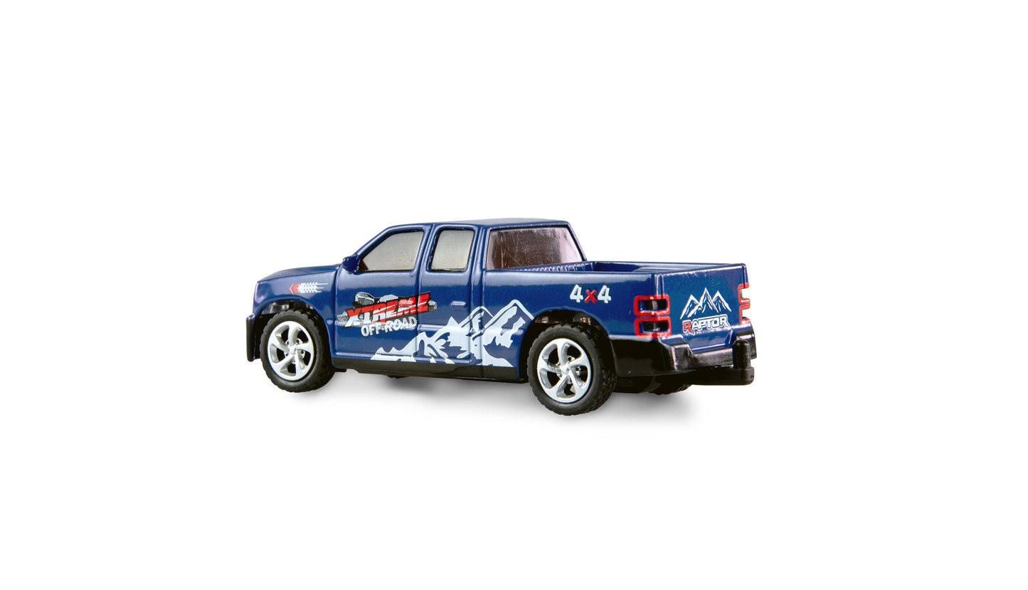 RC Pickup Die Cast With Wohnwagenanhänger 1:64 RTR Blue