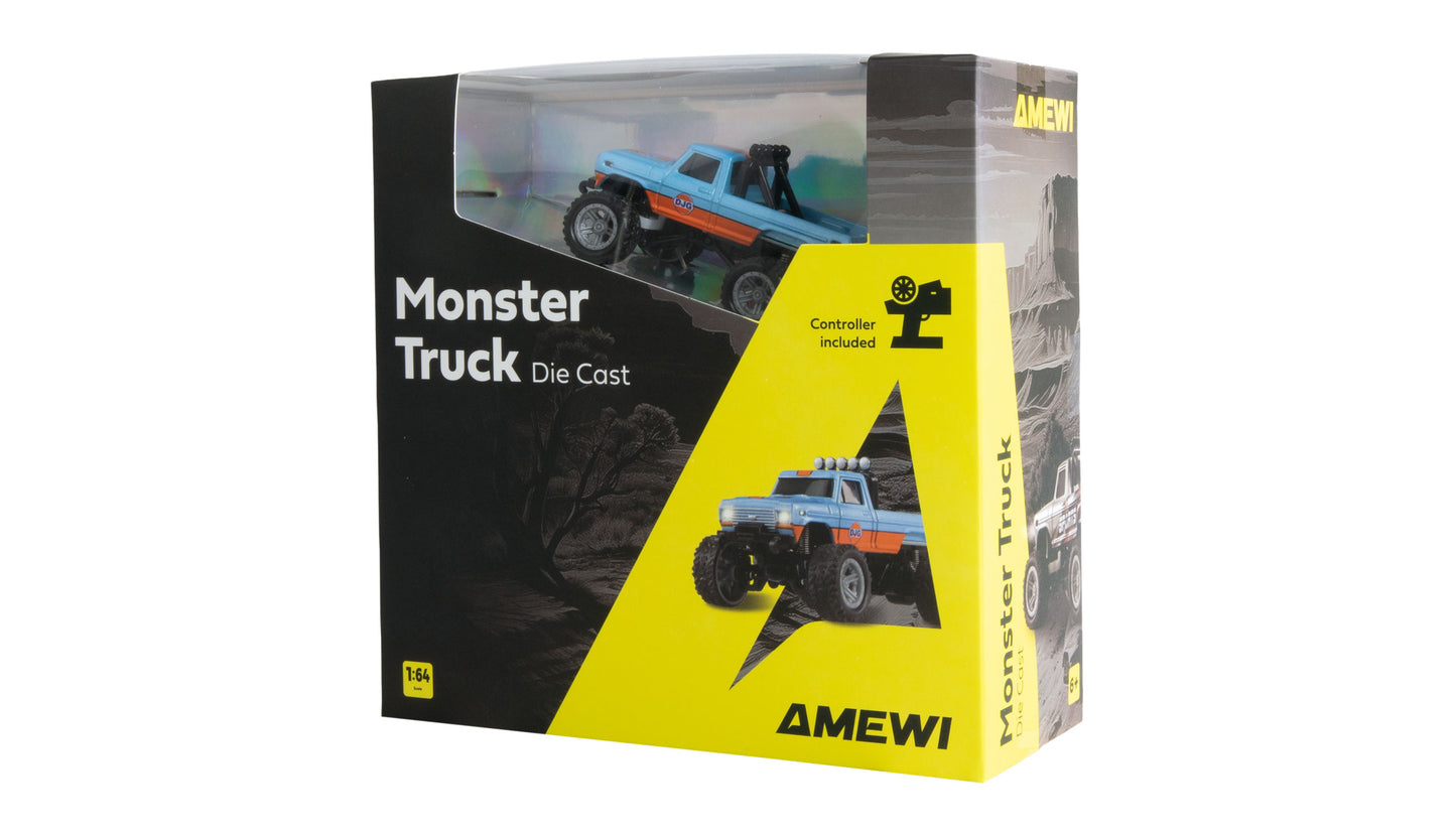 RC-Monstertruck Die Cast 1:64 RTR Blue/Orange