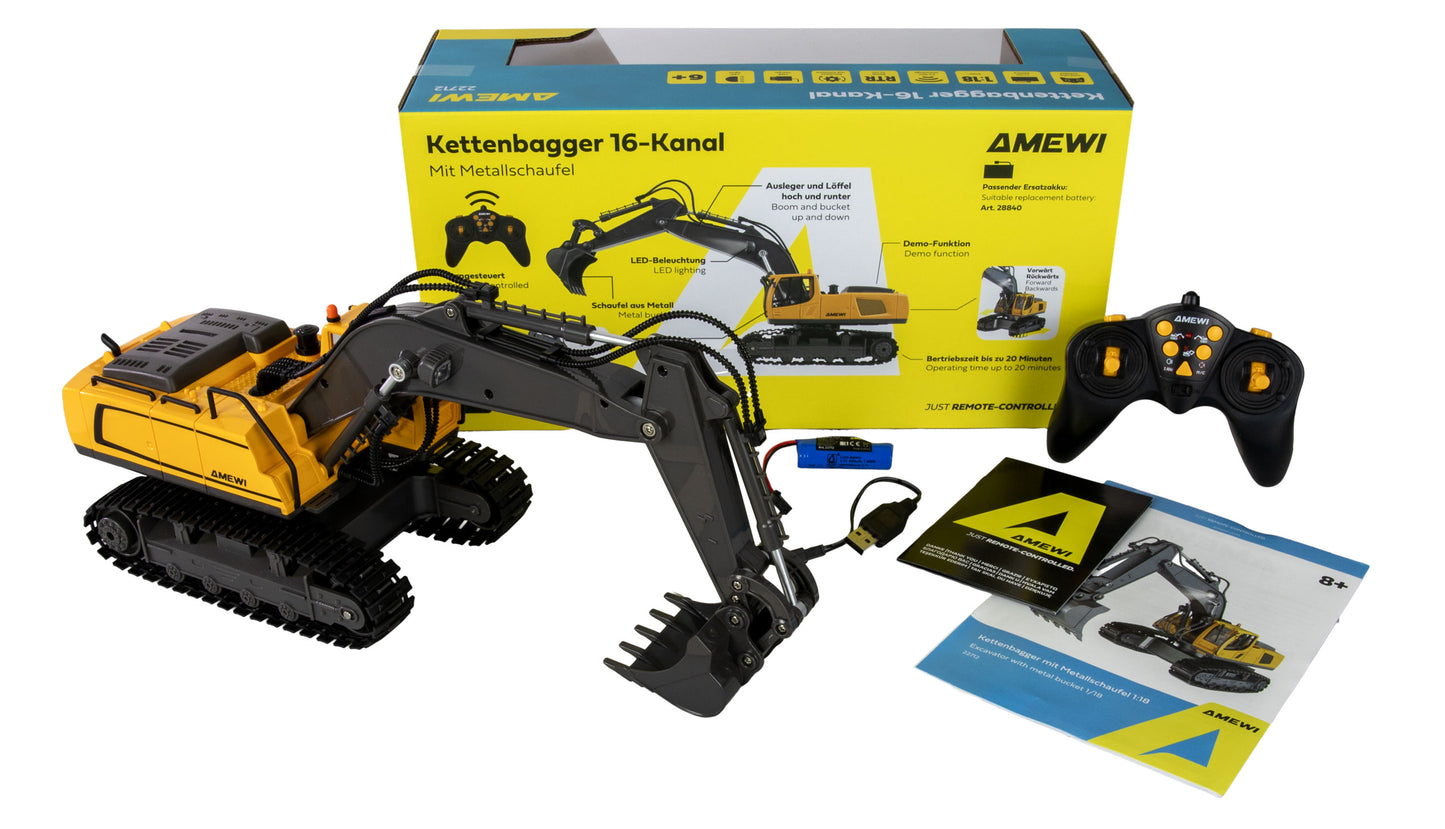 Kettenbagger With Metal Shovel 16-Kanal 1:18 RTR