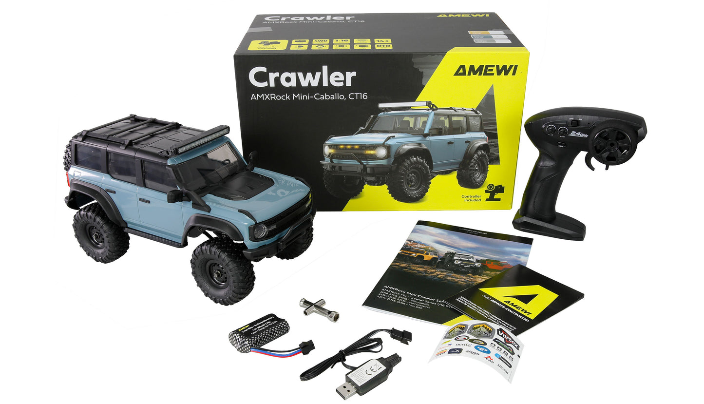 AMXRock Mini-Caballo Scale Crawler 4WD 1:16 RTR Blue