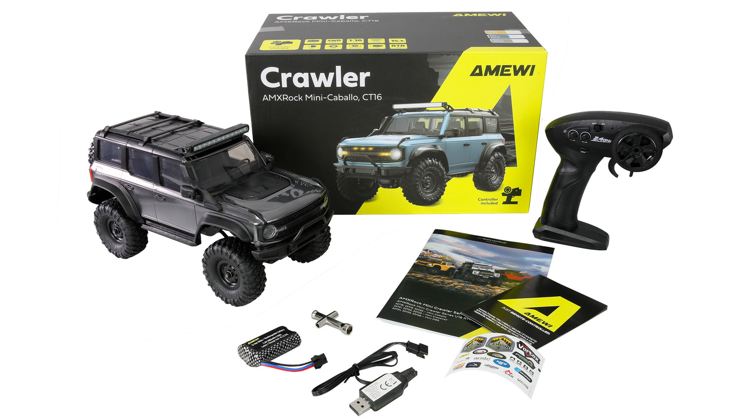 AMXRock Mini-Caballo Scale Crawler 4WD 1:16 RTR Gray