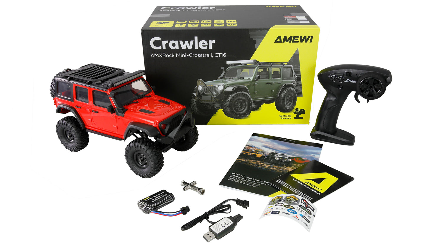 AMXRock Mini-Crosstrail Scale Crawler 4WD 1:16 RTR Red