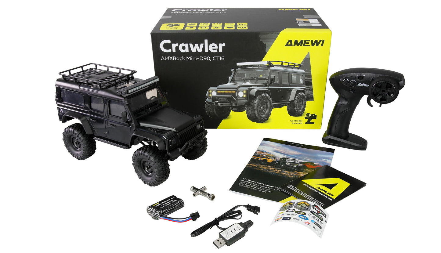 AMXRock Mini-D90 Scale Crawler 4WD 1:16 RTR Black