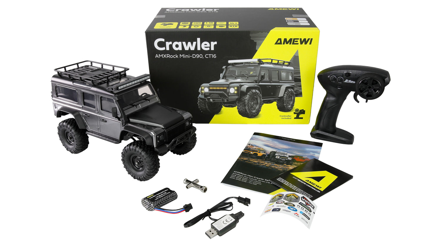 AMXRock Mini-D90 Scale Crawler 4WD 1:16 RTR Gray