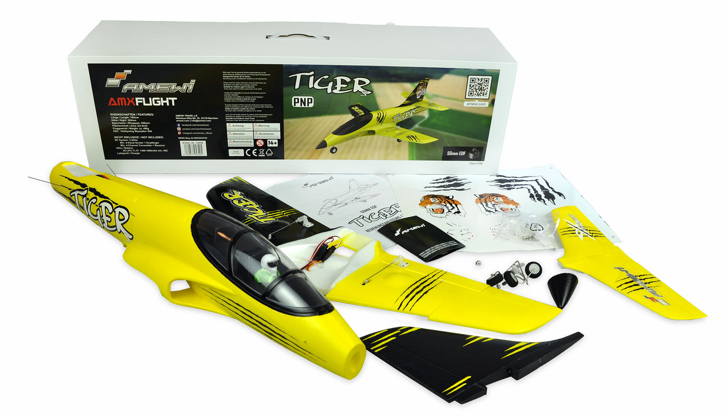 AMXFlight Tiger S Jet 55mm EDF PNP Yellow