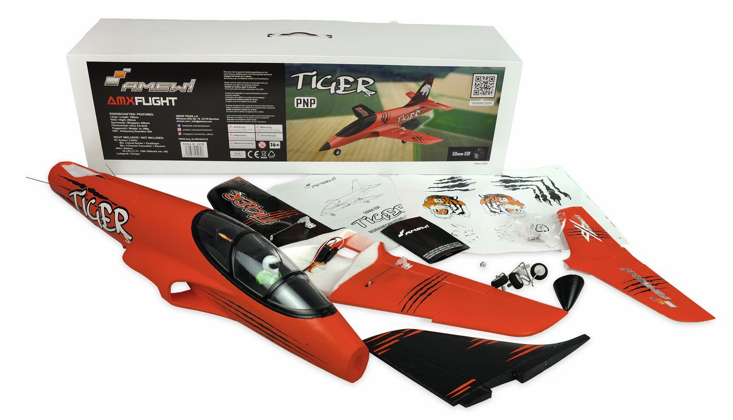 AMXFlight Tiger S Jet 55mm EDF PNP Red