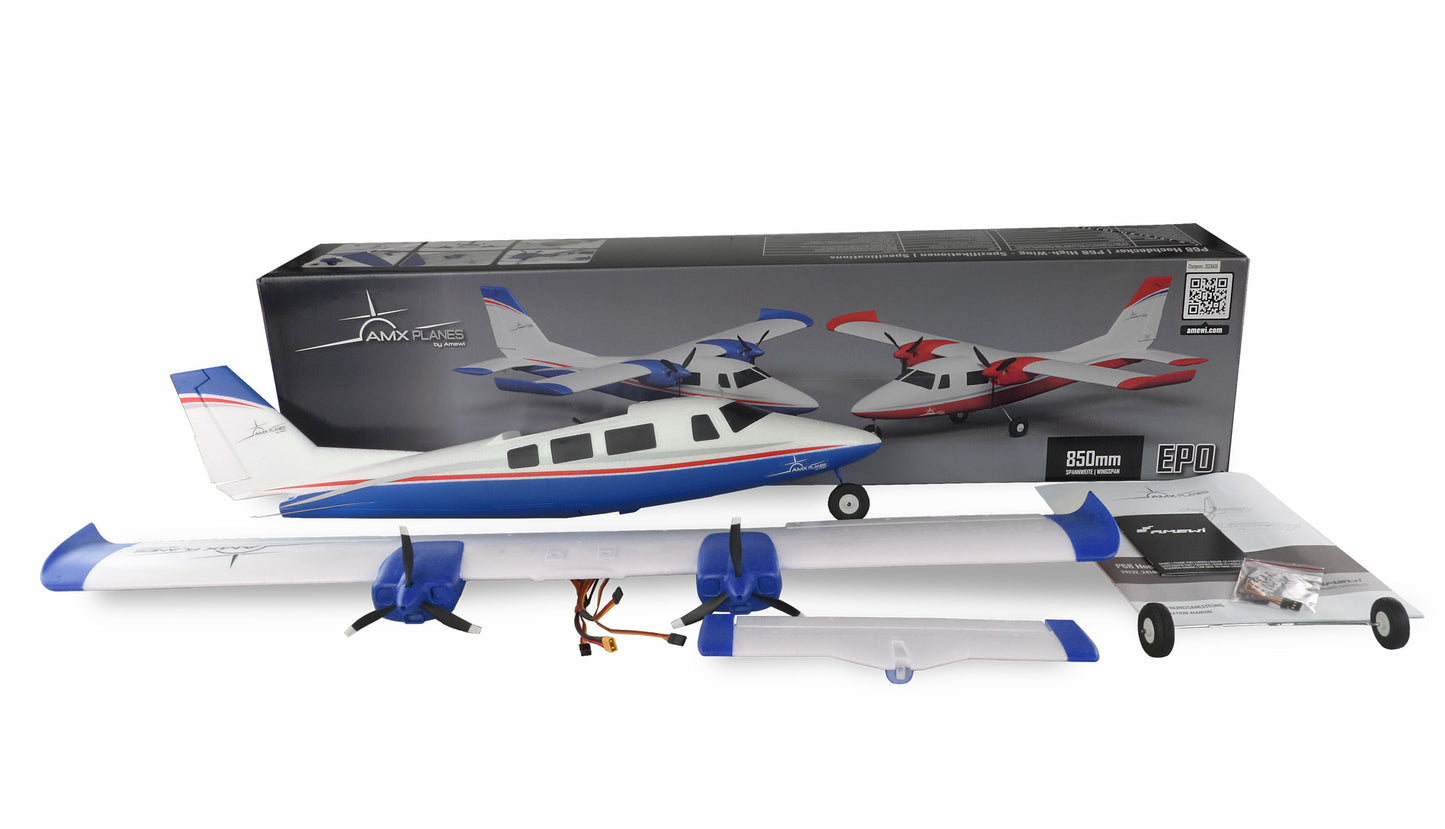 AMXPlanes P68 Hochdecker 850mm PNP Blue