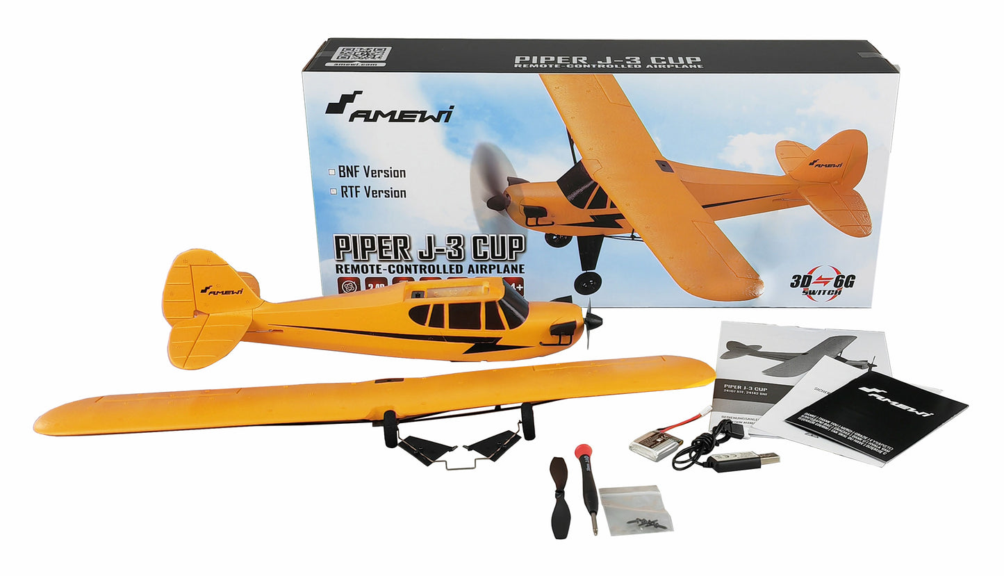 Piper J-3 Cup With Gyro 3-Kanal BNF Yellow