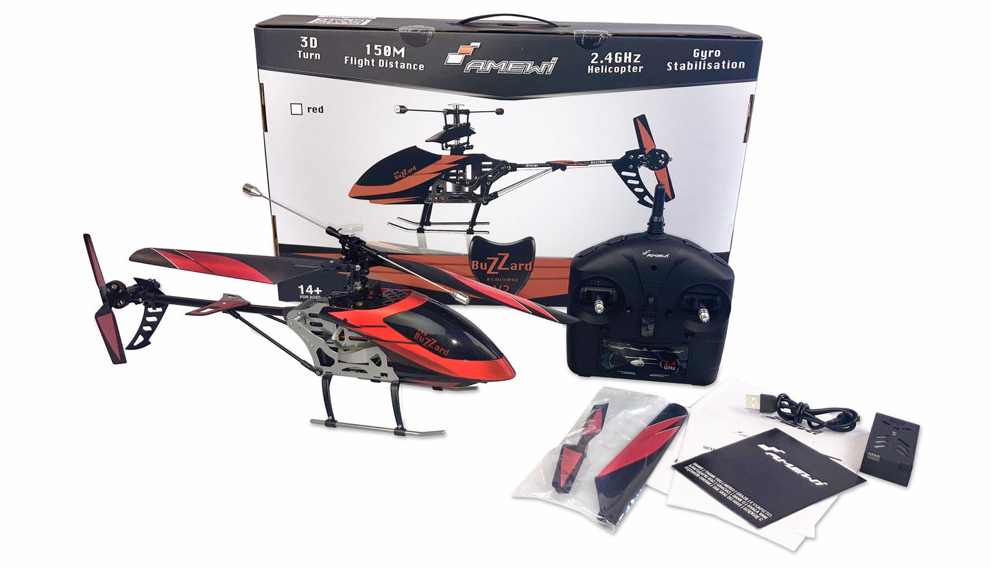 Buzzard V2 Single-Rotor-Helikopter 4-Kanal RTF Red