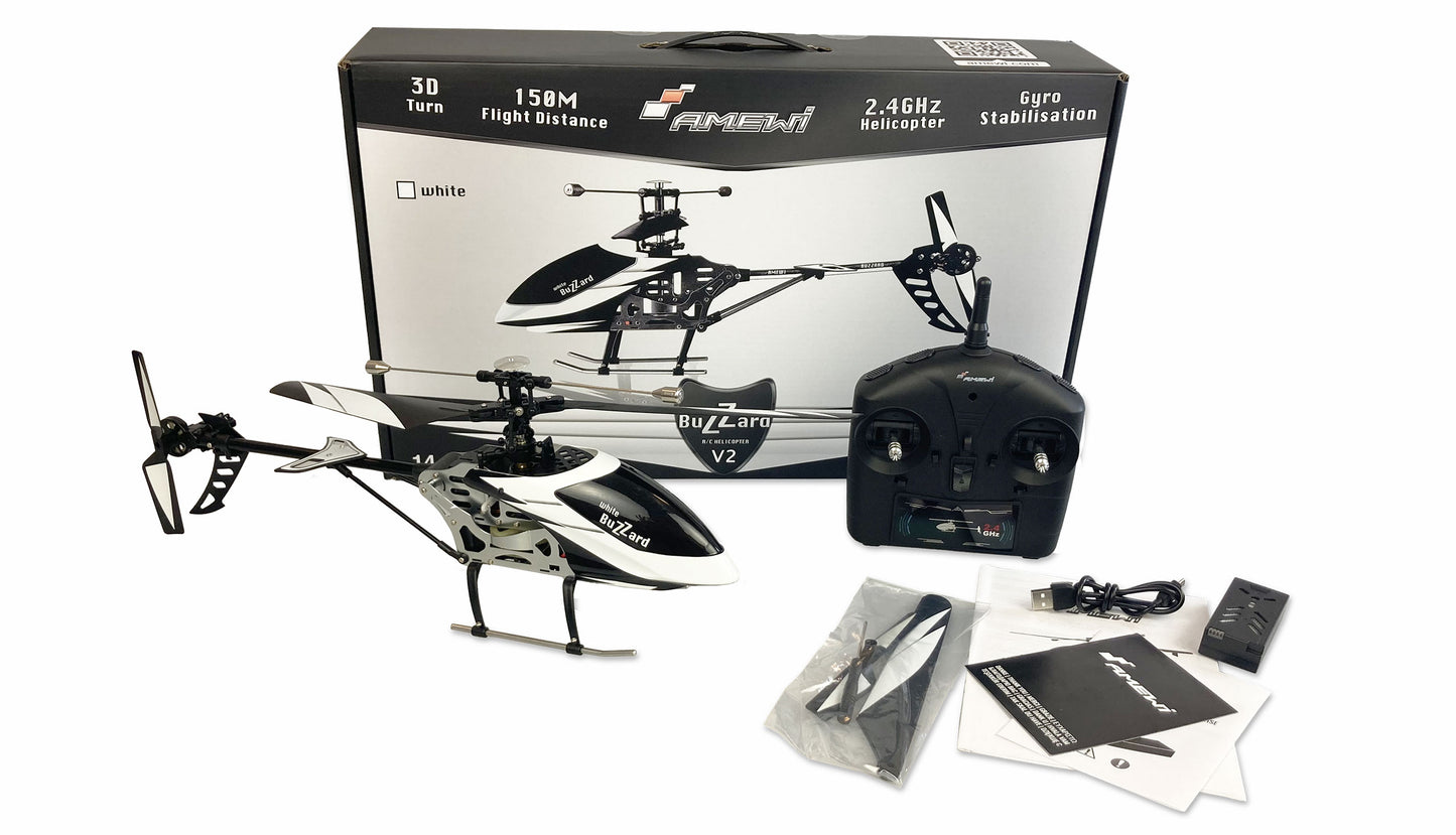 Buzzard V2 Single-Rotor-Helikopter 4-Kanal RTF White