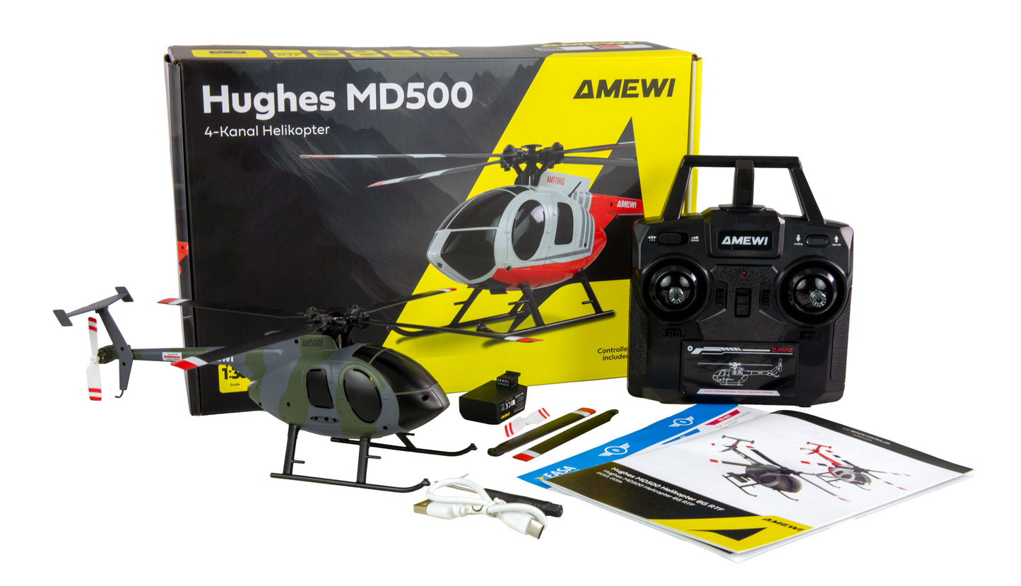Hughes MD500 Helikopter Militär 4-Kanal 6G RTF Gray