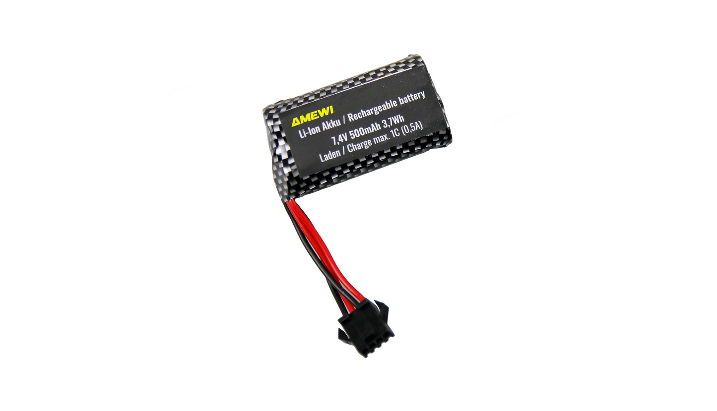 LiIon Battery 2S 7,4V 500mAh 15C Rundzellen HBX 4-polig