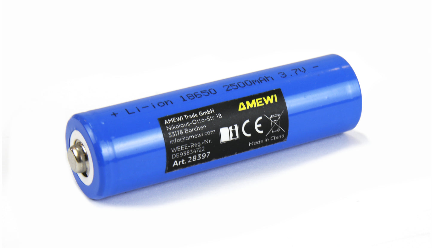 LiIon 1S 3,7V 18650 Zelle 2500mAh