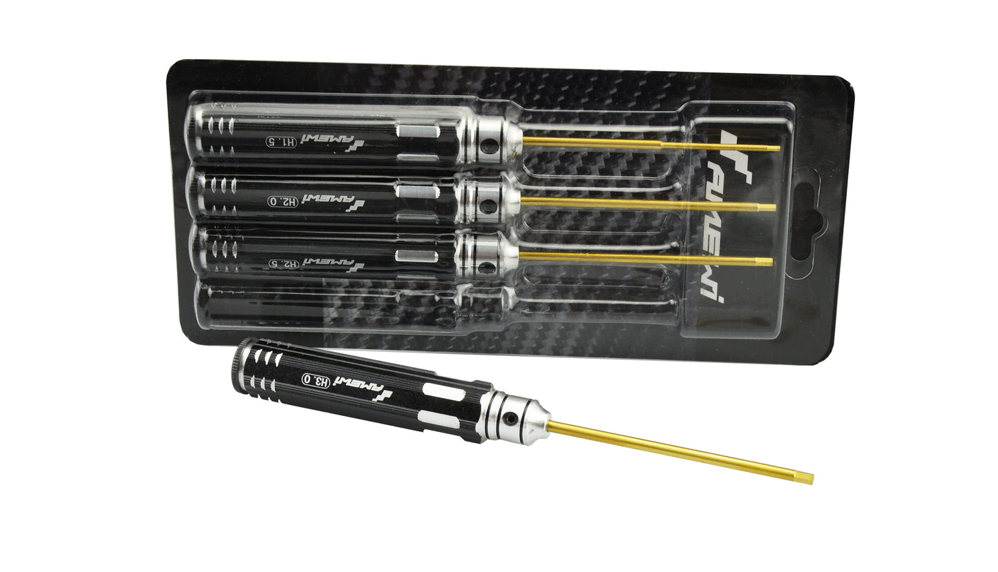 Innensechskant Screwdriver Set, 4 Stück Black