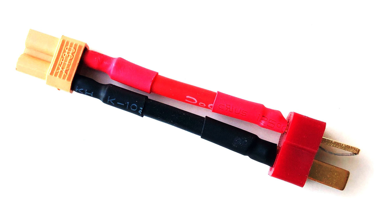 Adaptor Deans T plug device (M) to XT30 battery (F)