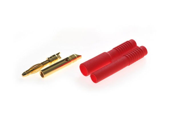 Connector : 2.0mm gold plated plug with red housing (10pcs)