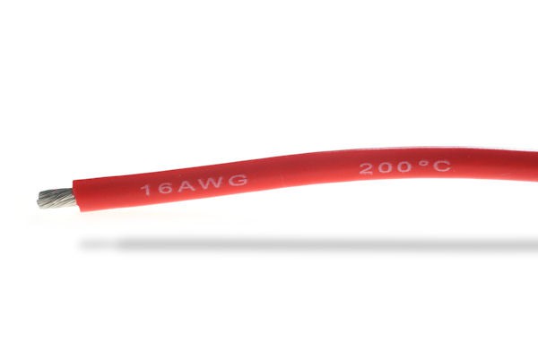 16AWG (1,32mm²) silicone wire, red - 1m
