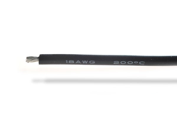 18AWG (0,81mm²) silicone wire, black - 1m