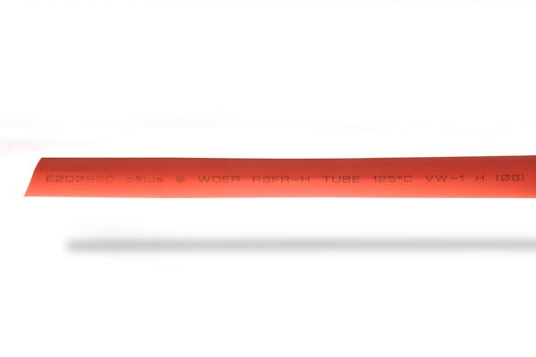 8mm thick shrink tube red - 1m