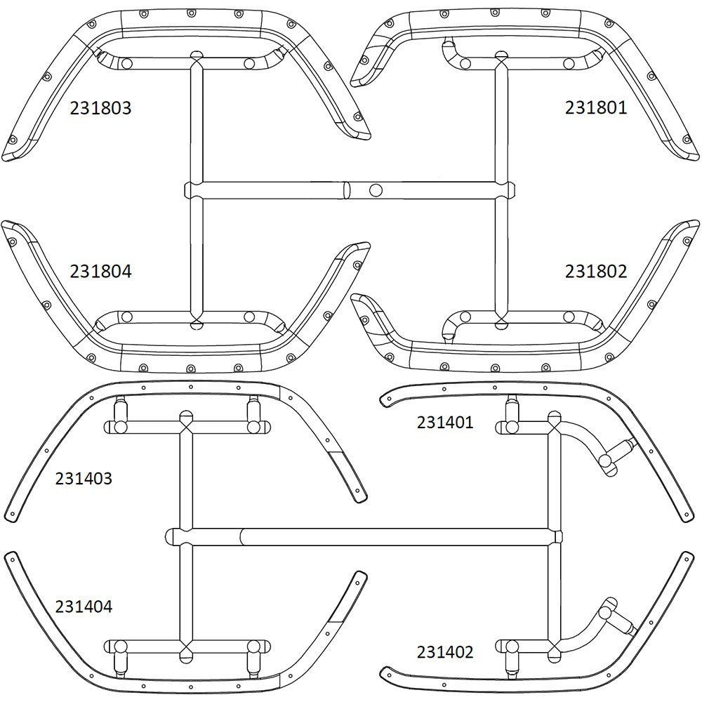 EMOX2 : wheel arch and fixing block